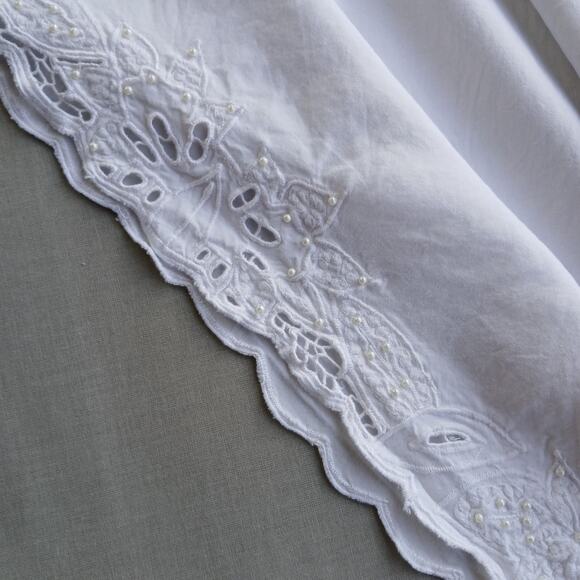 Marcia & Me white lacy camisole blouse XL tank top beaded embroidered cutout - Picture 7 of 13